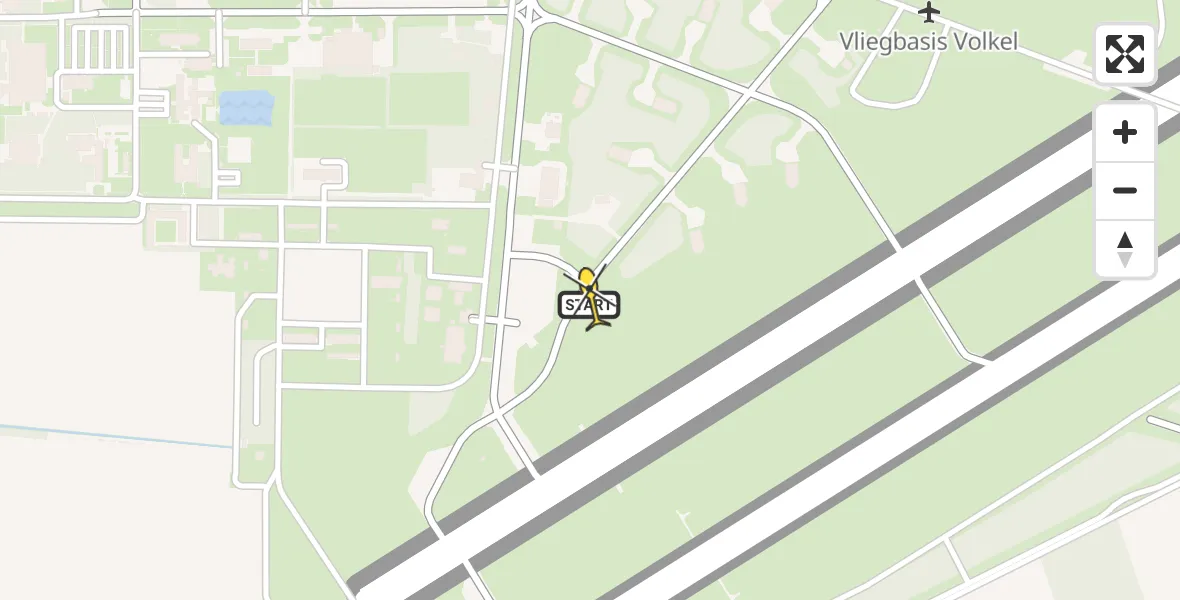 Vluchtroute Politiehelikopter van Vliegbasis Volkel naar Vliegbasis Volkel