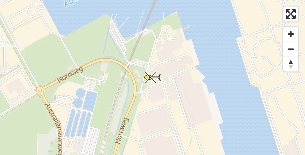 Routekaart van de vlucht: Lifeliner 1 naar Amsterdam Heliport