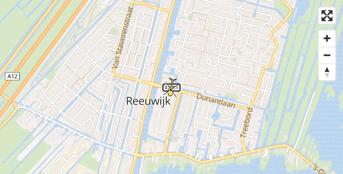 Routekaart van de vlucht: Lifeliner 2 naar Reeuwijk, Dunantlaan