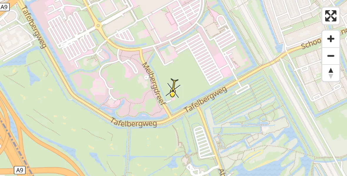 Routekaart van de vlucht: Lifeliner 1 naar Academisch Medisch Centrum (AMC)