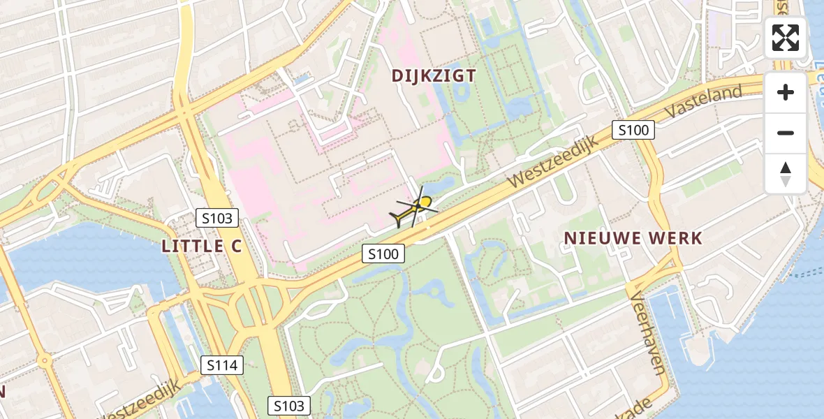 Routekaart van de vlucht: Lifeliner 2 naar Erasmus MC