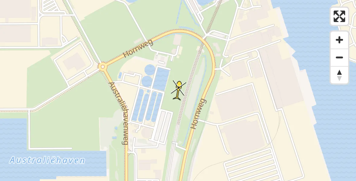 Routekaart van de vlucht: Lifeliner 1 naar Amsterdam Heliport