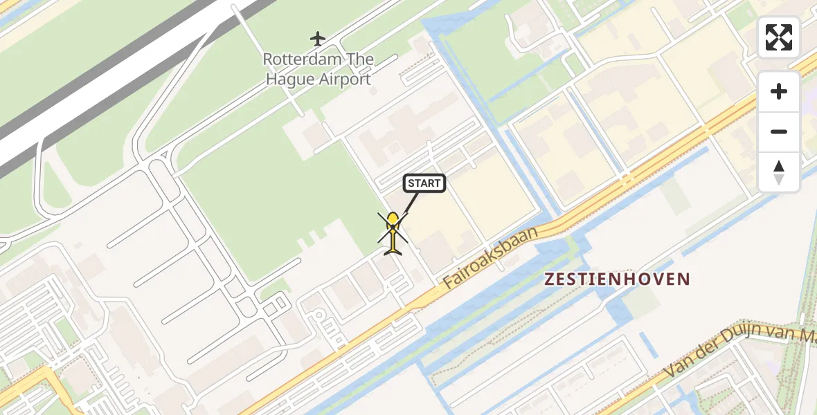 Routekaart van de vlucht: Lifeliner 2 naar Rotterdam The Hague Airport, Brandenburgbaan