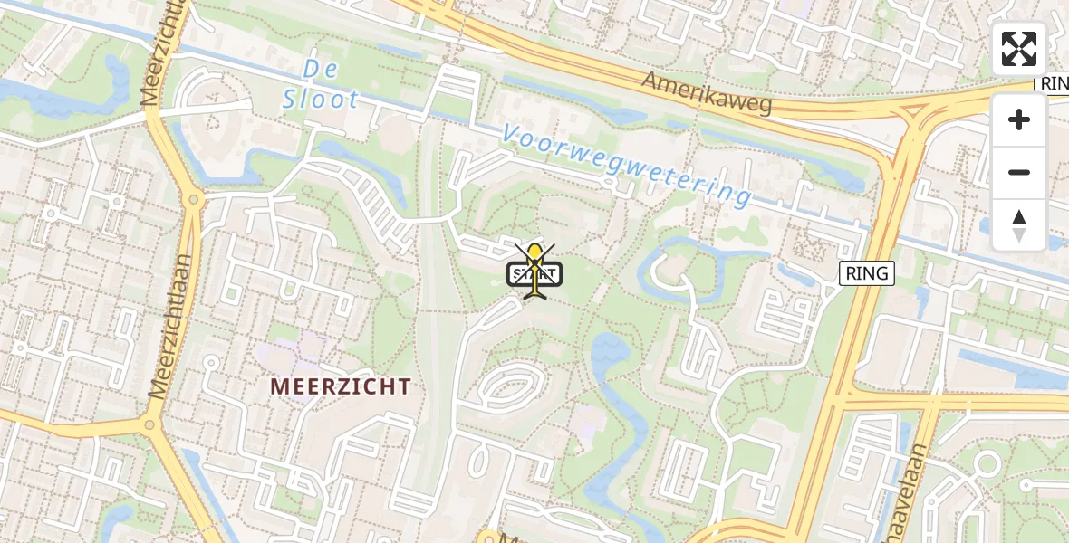 Routekaart van de vlucht: Lifeliner 2 naar Zoetermeer, Jagersbos