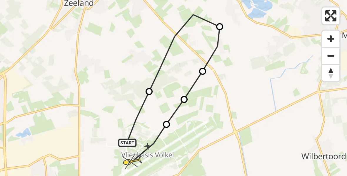 Routekaart van de vlucht: Lifeliner 3 naar Vliegbasis Volkel, Millsebaan