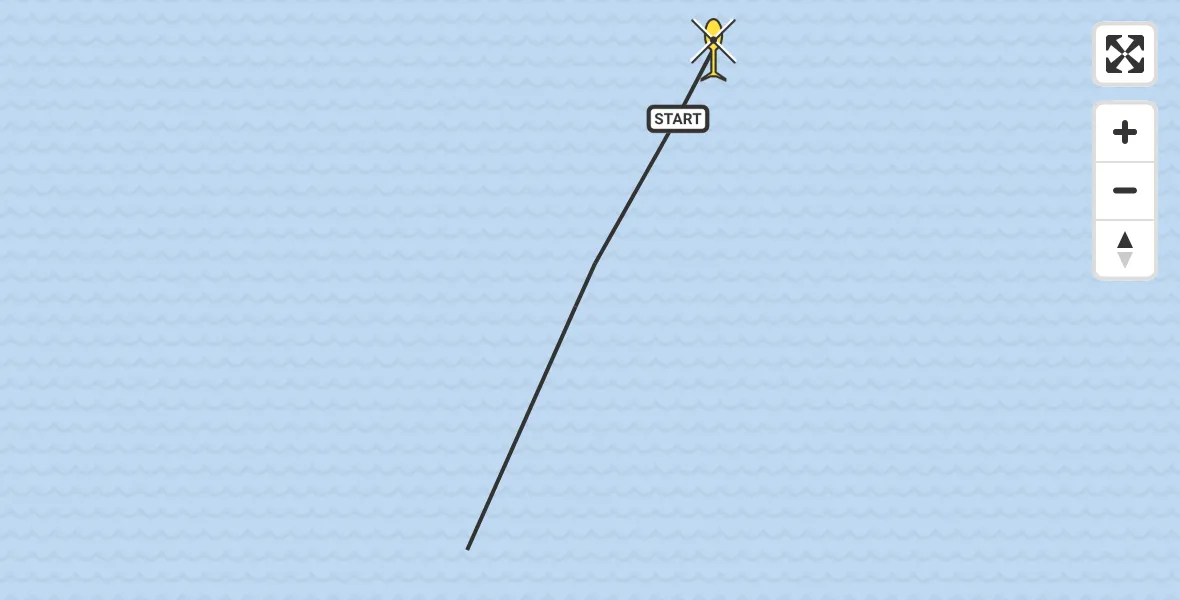 Routekaart van de vlucht: Kustwachthelikopter naar 