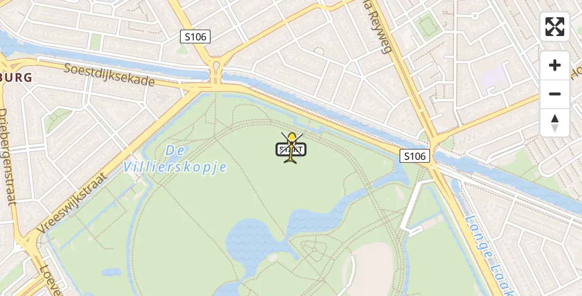 Routekaart van de vlucht: Lifeliner 2 naar Den Haag, Henriëtte Roland Holstweg