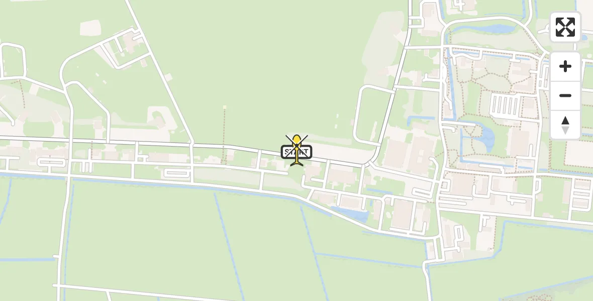 Routekaart van de vlucht: Ambulanceheli naar Vliegbasis Leeuwarden, Keegsdijkje