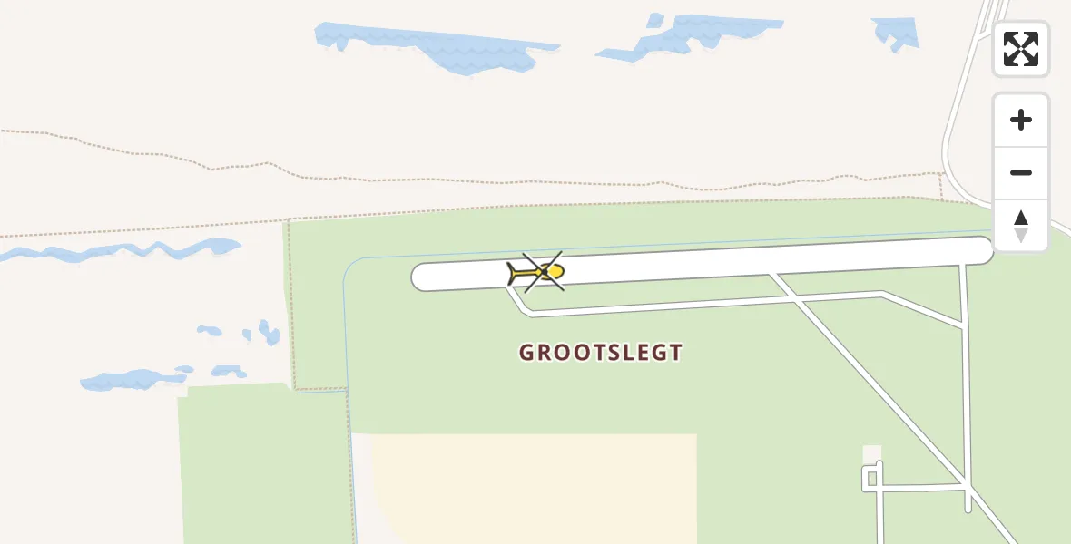 Routekaart van de vlucht: Kustwachthelikopter naar Ameland Airport Ballum