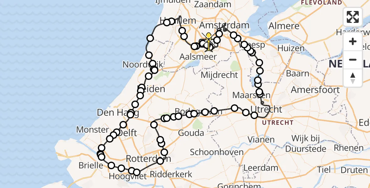 Routekaart van de vlucht: Politieheli naar Schiphol, Loevesteinse Randweg