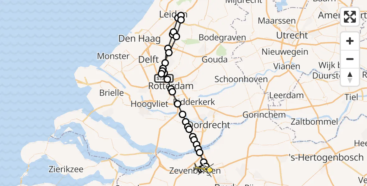 Routekaart van de vlucht: Lifeliner 2 naar Langeweg, Bovendijk