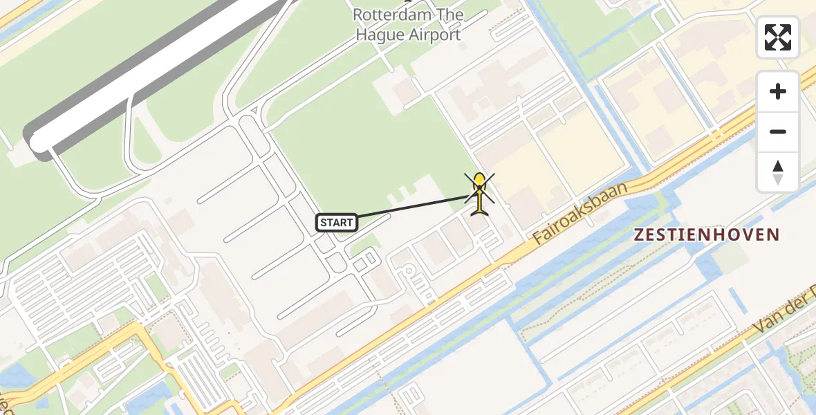 Routekaart van de vlucht: Lifeliner 2 naar Rotterdam The Hague Airport, Brandenburgbaan