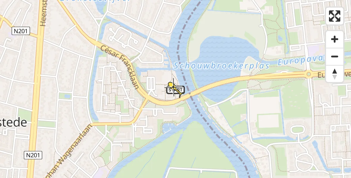 Routekaart van de vlucht: Lifeliner 1 naar Heemstede, IJsbaanpad