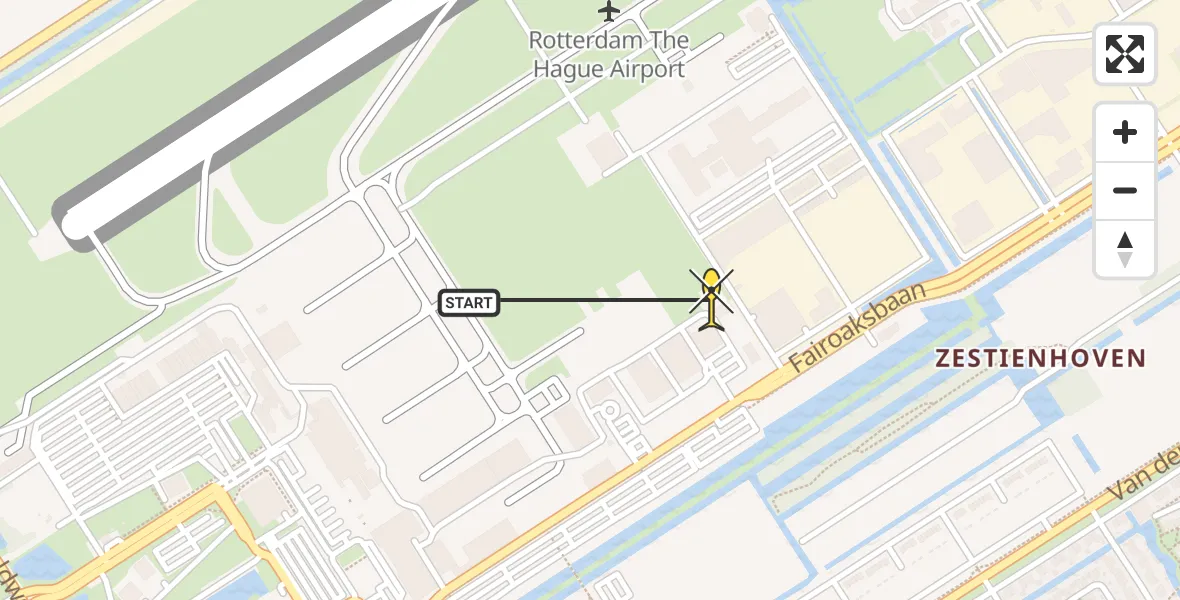 Routekaart van de vlucht: Lifeliner 2 naar Rotterdam The Hague Airport, Brandenburgbaan