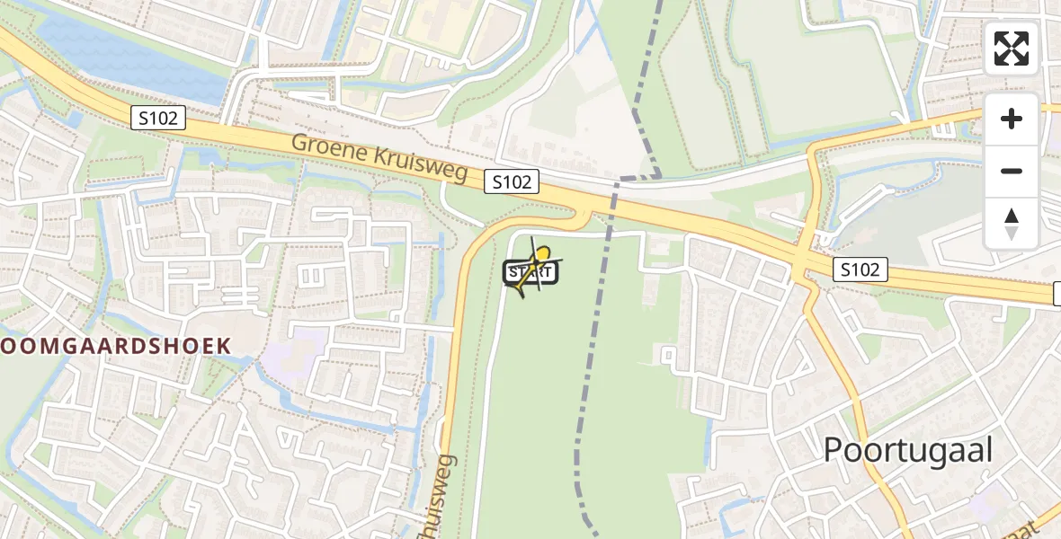 Routekaart van de vlucht: Lifeliner 2 naar Hoogvliet, Duifhuisweg