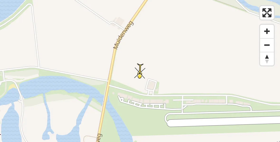 Routekaart van de vlucht: Kustwachthelikopter naar Vliegveld Midden-Zeeland