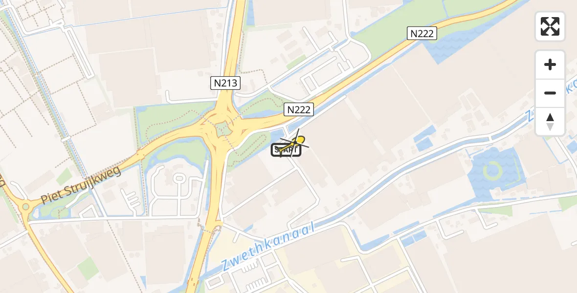 Routekaart van de vlucht: Lifeliner 2 naar Naaldwijk, Vlietboomgaard