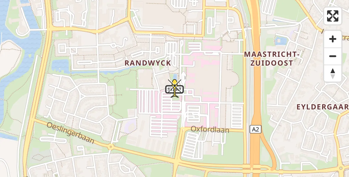 Routekaart van de vlucht: Lifeliner 3 naar Maastricht UMC+, P Debyelaan