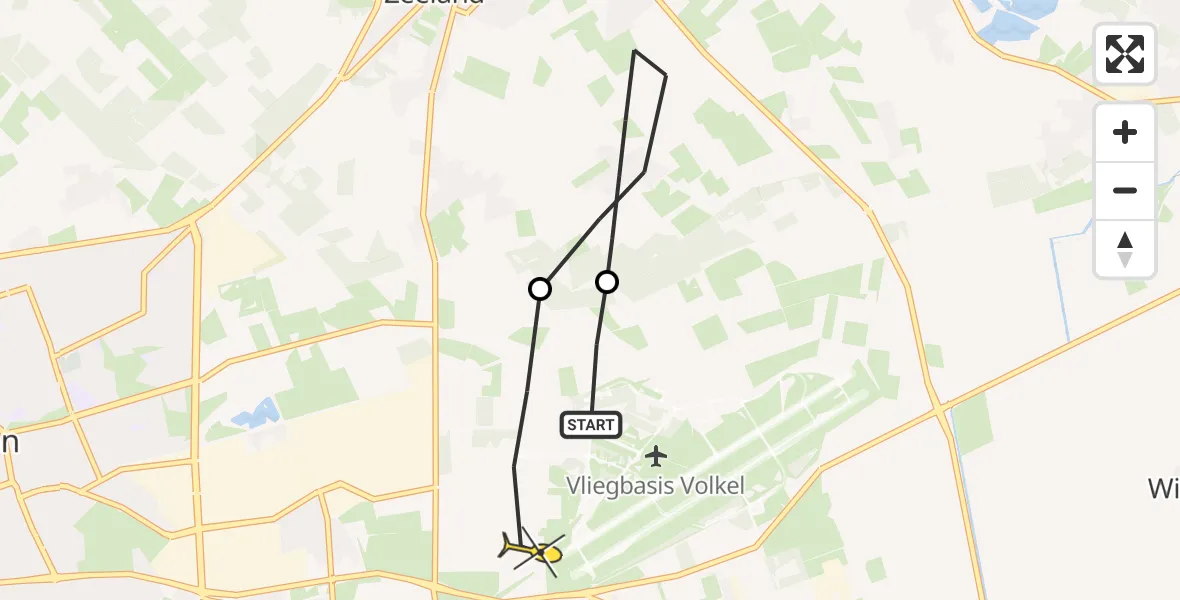 Routekaart van de vlucht: Lifeliner 3 naar Vliegbasis Volkel, Trentse Bossen