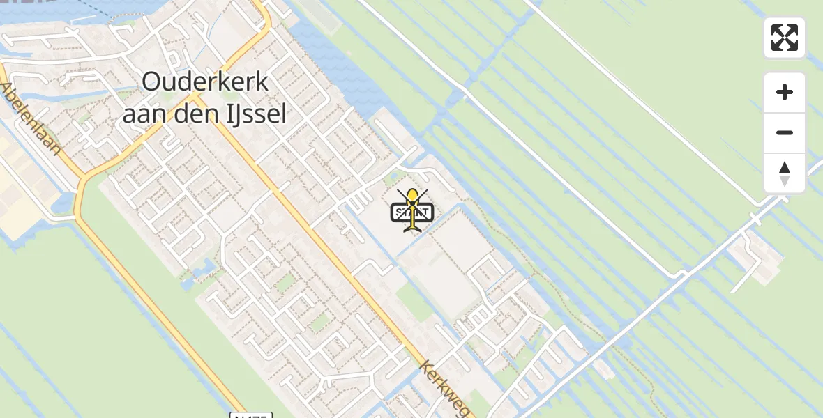 Routekaart van de vlucht: Lifeliner 2 naar Ouderkerk aan den IJssel, De Boezem