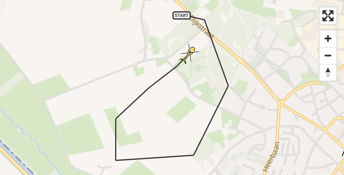 Routekaart van de vlucht: Lifeliner 3 naar Asten, Ostaderstraat