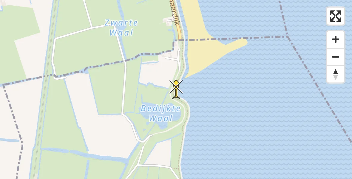 Routekaart van de vlucht: Lifeliner 1 naar Schardam