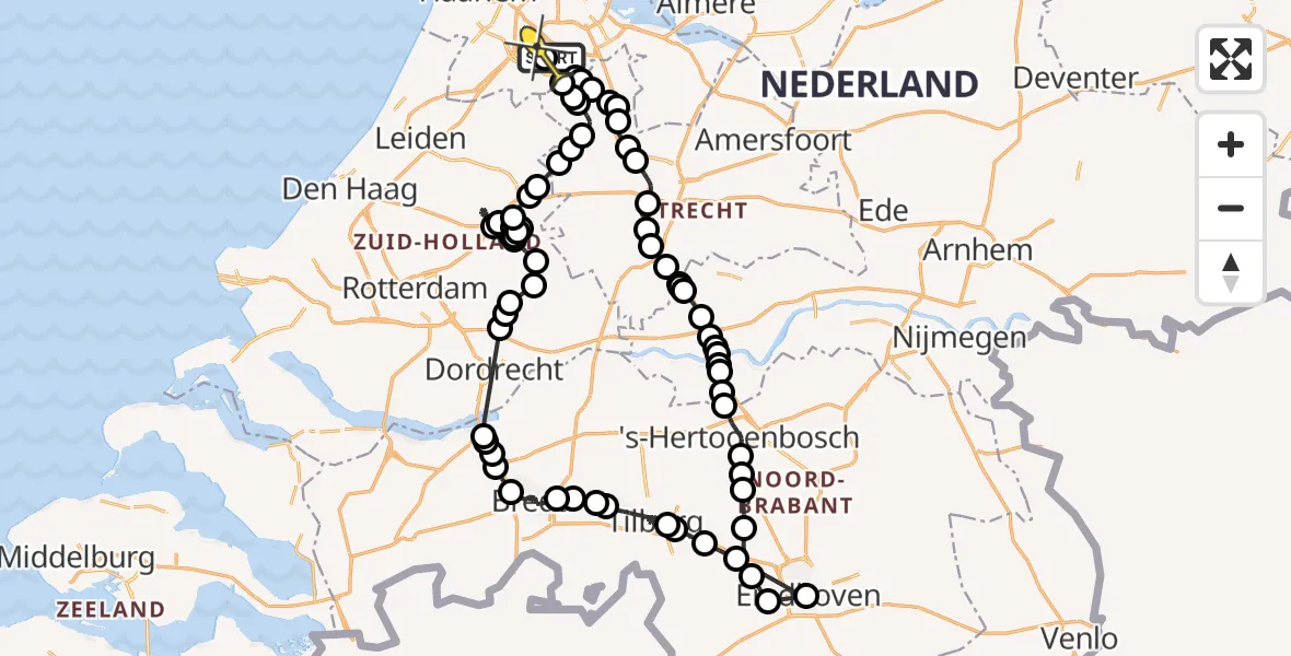 Routekaart van de vlucht: Politieheli naar Aalsmeer, Grutterij
