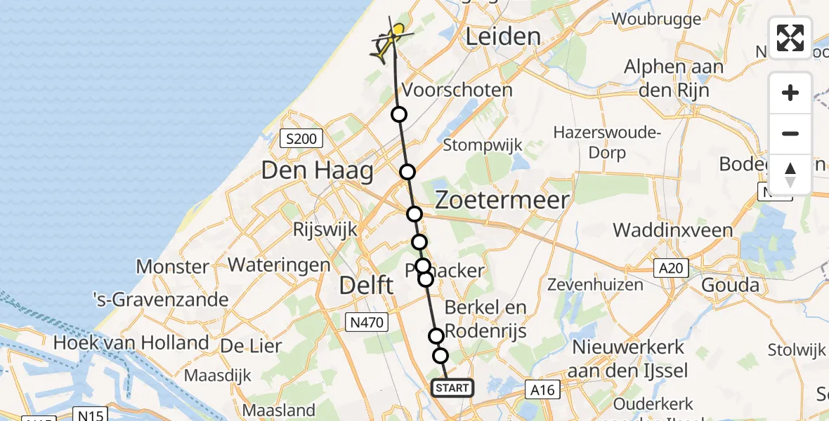 Routekaart van de vlucht: Lifeliner 2 naar Wassenaar, De Klip
