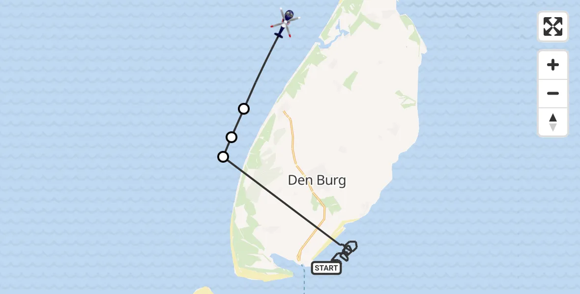 Vluchtroute Politiehelikopter Den Hoorn - , 28 april 2025, 08:03