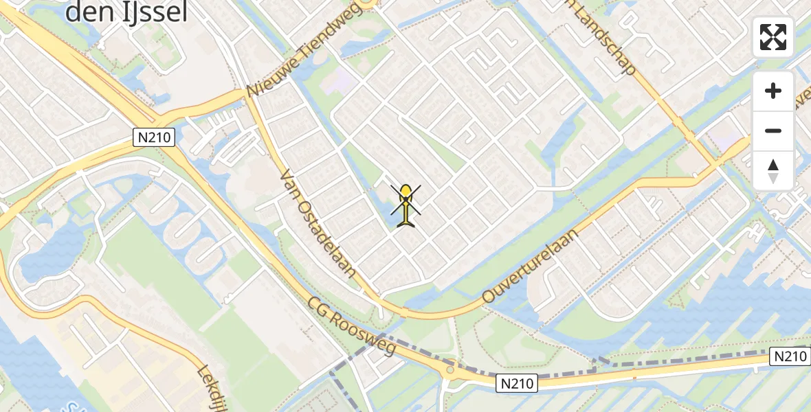 Routekaart van de vlucht: Lifeliner 2 naar Krimpen aan den IJssel