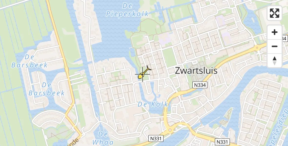 Routekaart van de vlucht: Lifeliner 4 naar Zwartsluis