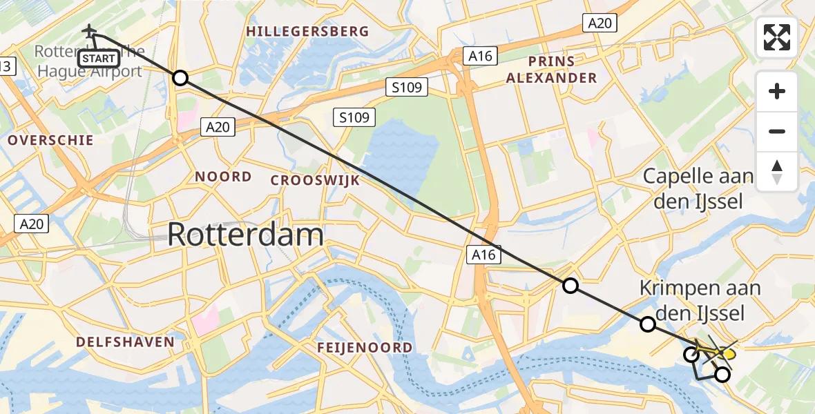 Routekaart van de vlucht: Lifeliner 2 naar Krimpen aan den IJssel, Edsger Dijkstralaan