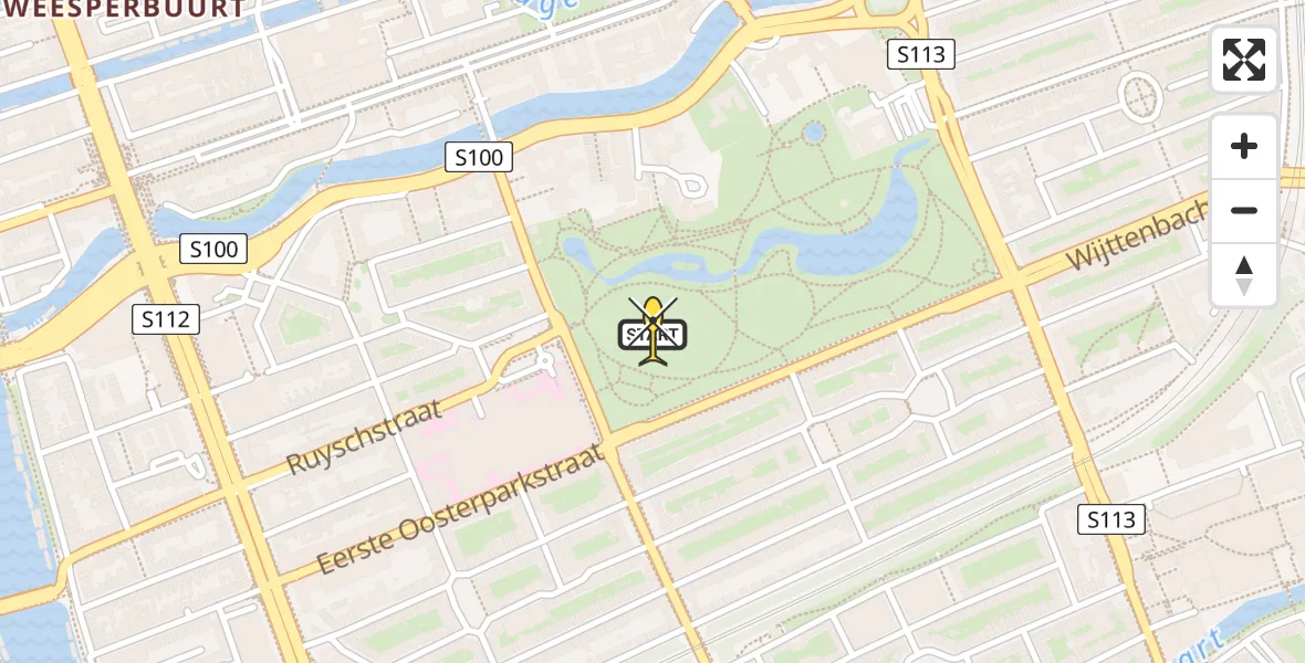 Routekaart van de vlucht: Lifeliner 1 naar Amsterdam, Klaartje de Zwarte - Walvischbrug