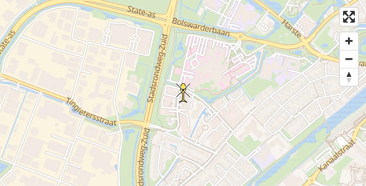 Routekaart van de vlucht: Ambulancehelikopter naar Sneek