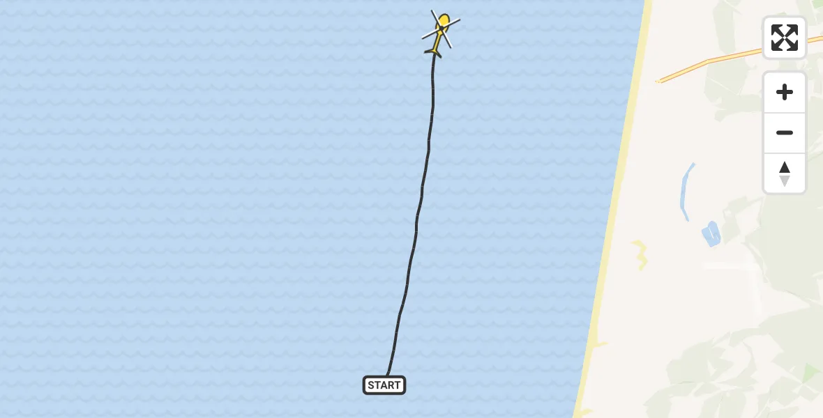 Routekaart van de vlucht: Kustwachthelikopter naar 