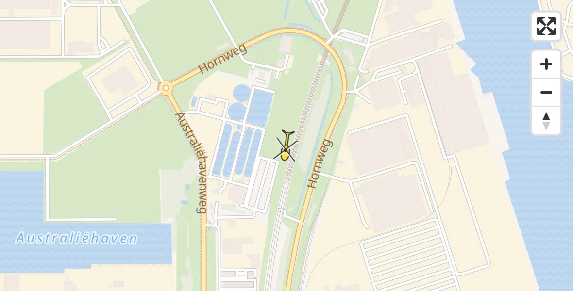 Routekaart van de vlucht: Lifeliner 1 naar Amsterdam Heliport