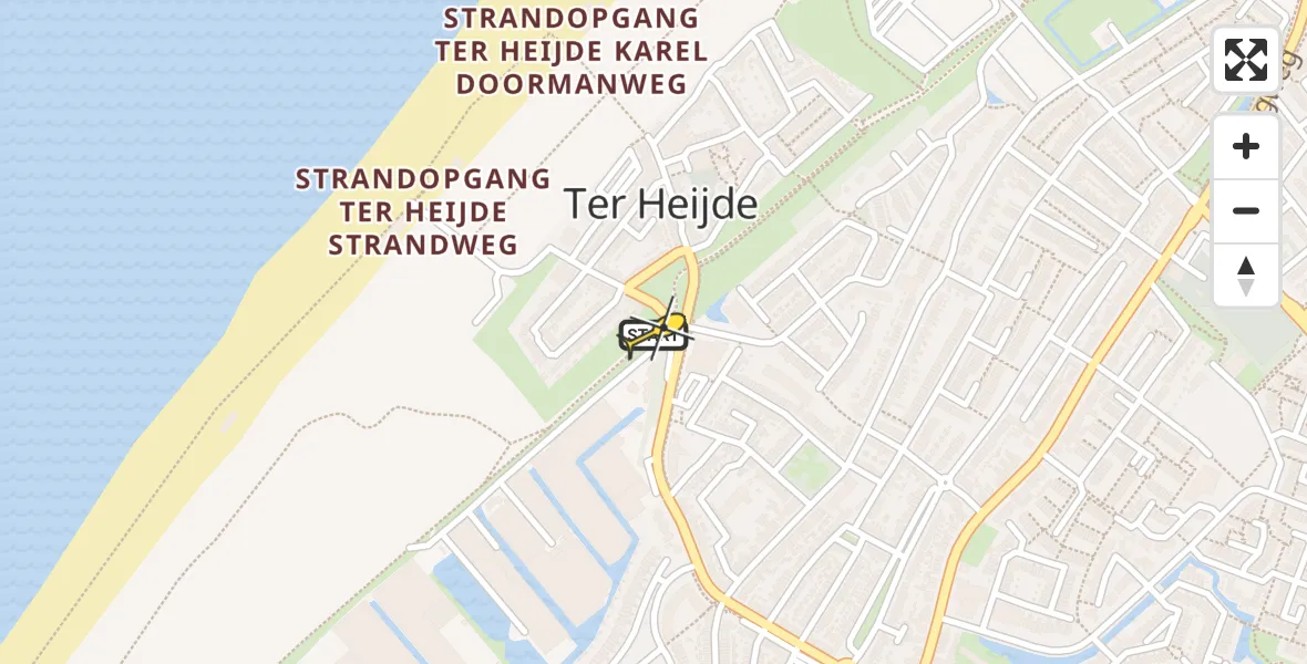 Routekaart van de vlucht: Lifeliner 2 naar Ter Heijde, Strandweg
