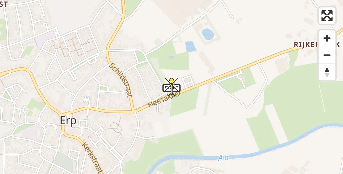 Routekaart van de vlucht: Lifeliner 3 naar Erp, Heesakker