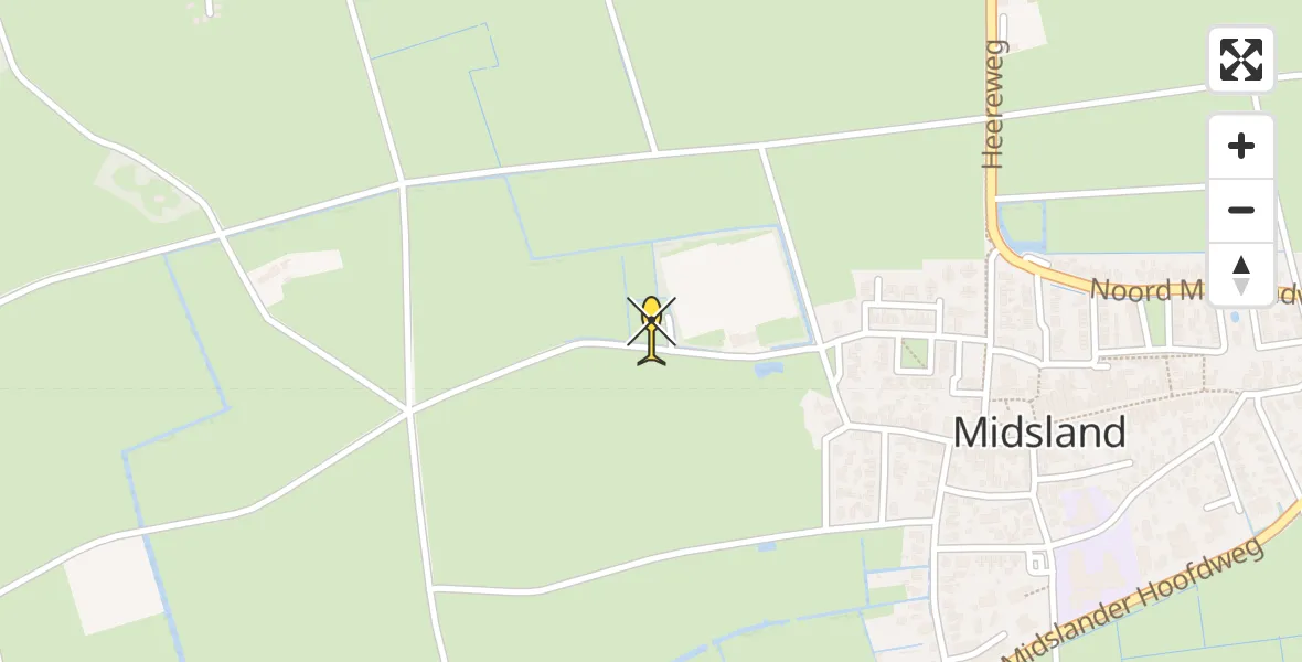 Routekaart van de vlucht: Ambulanceheli naar Midsland