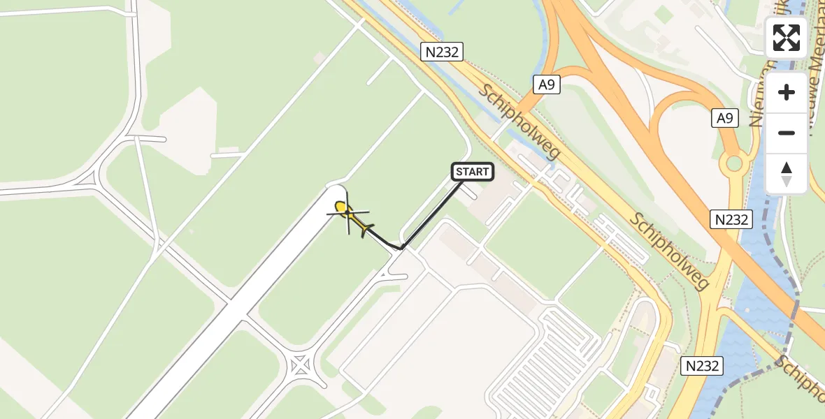 Routekaart van de vlucht: Politieheli naar Schiphol, Thermiekstraat
