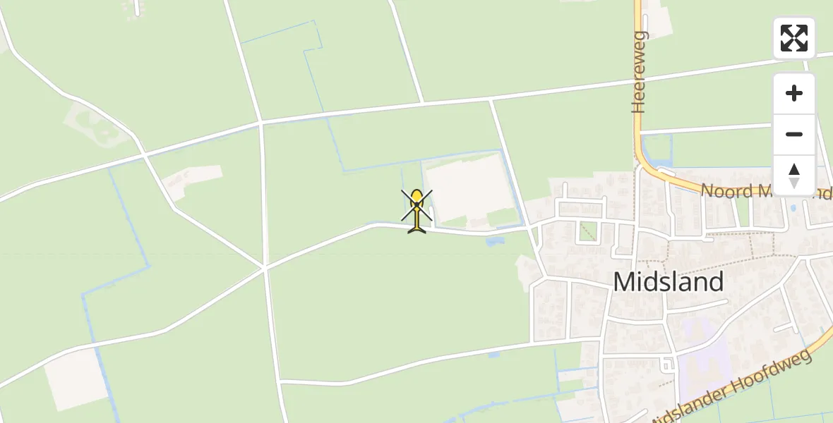 Routekaart van de vlucht: Ambulanceheli naar Midsland