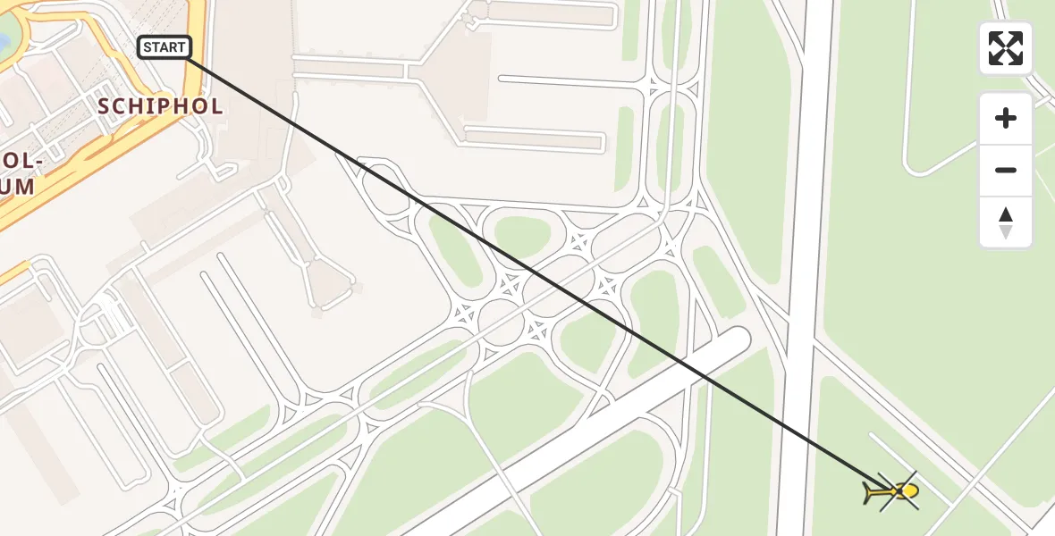 Routekaart van de vlucht: Politiehelikopter naar Luchthaven Schiphol, Ceintuurbaan