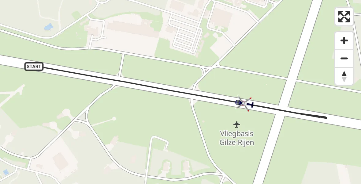 Vluchtroute Politiehelikopter Vliegbasis Gilze-Rijen - Vliegbasis Gilze-Rijen, 29 april 2025, 09:56