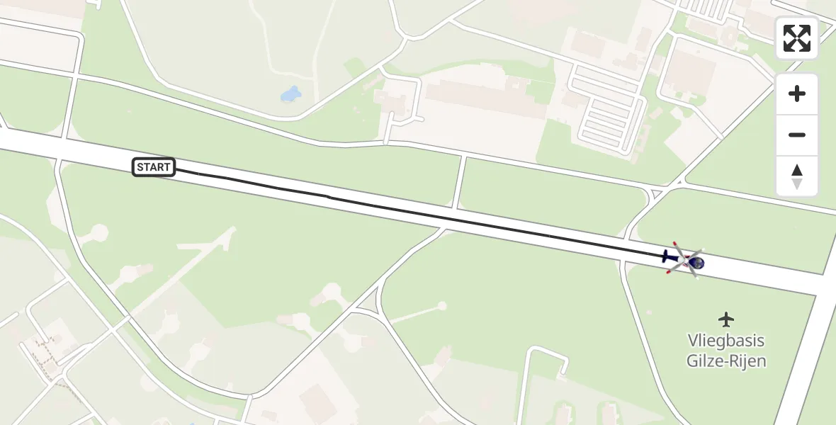 Vluchtroute Politiehelikopter Vliegbasis Gilze-Rijen - Vliegbasis Gilze-Rijen, 29 april 2025, 10:03