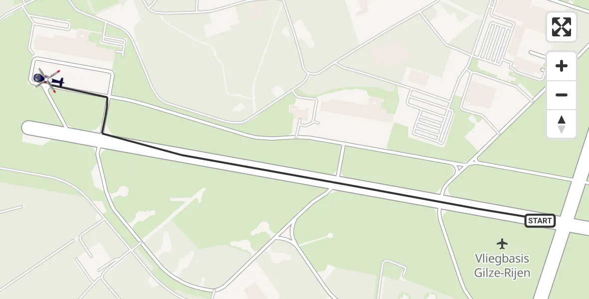 Vluchtroute Politiehelikopter Vliegbasis Gilze-Rijen - Vliegbasis Gilze-Rijen, 29 april 2025, 10:26