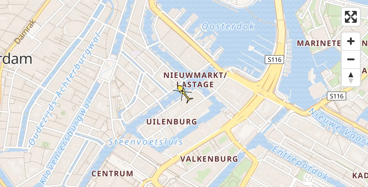 Routekaart van de vlucht: Lifeliner 1 naar Amsterdam