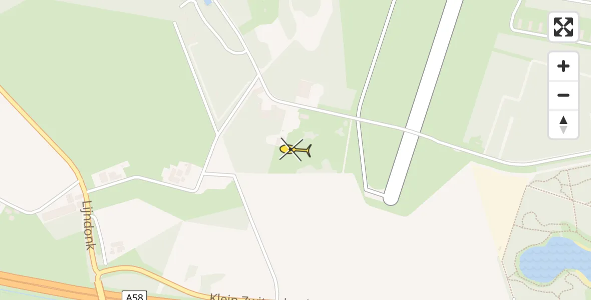 Routekaart van de vlucht: Politieheli naar Vliegbasis Gilze-Rijen