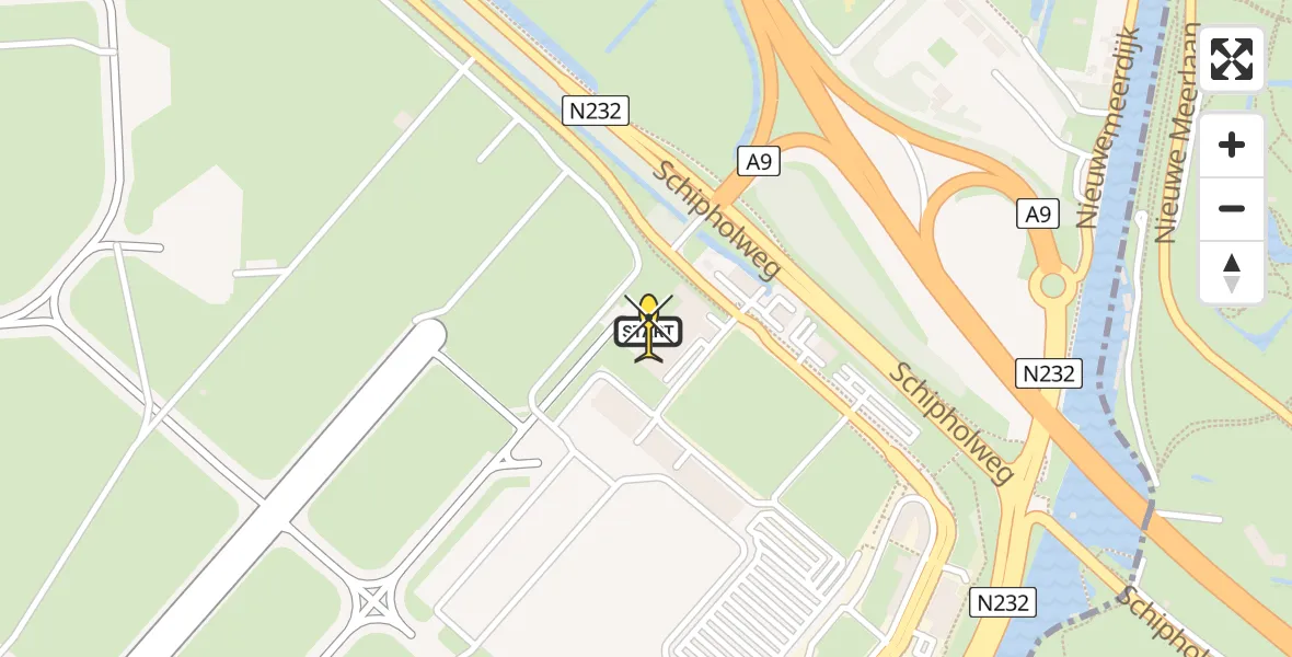 Routekaart van de vlucht: Politiehelikopter naar Schiphol, Walaardt Sacréstraat