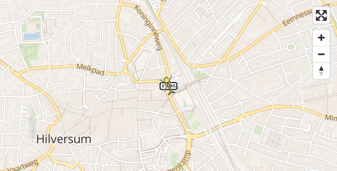 Routekaart van de vlucht: Lifeliner 1 naar Hilversum, Schapenkamp