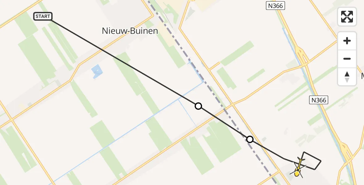 Routekaart van de vlucht: Lifeliner 4 naar Musselkanaal, Dreefleiding